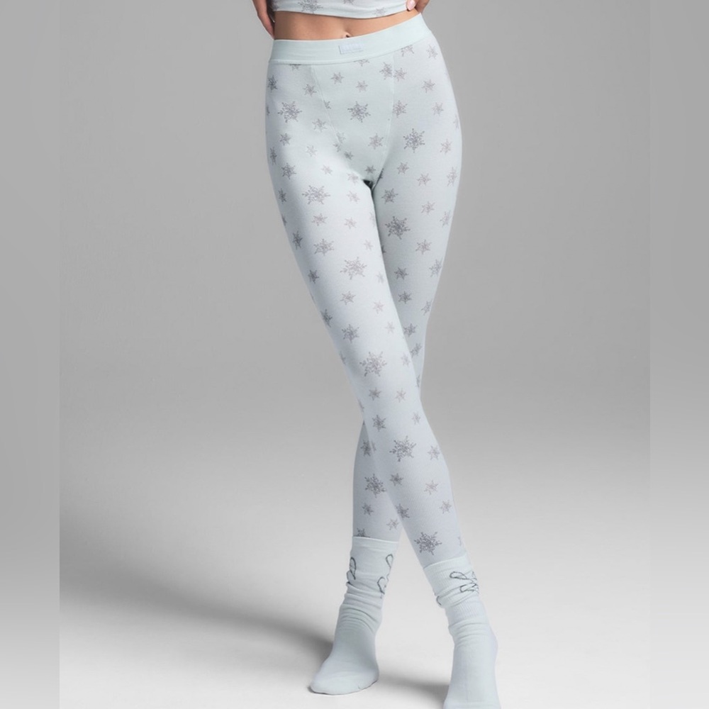 SOLD SKIMS Cotton Rib Legging Frost Snowflake Print